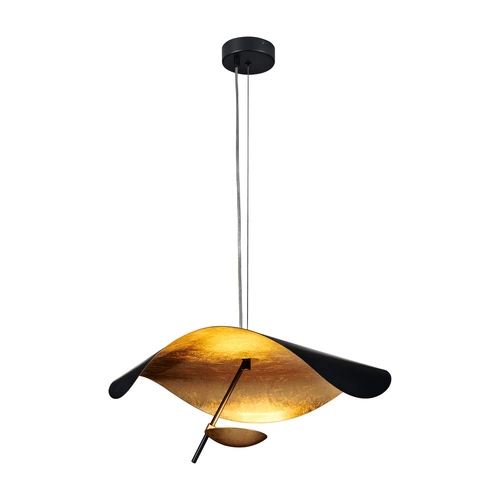 Lampa wisząca ENIGMA LED czarno złota 60 cm nowoczesna do salonu i nad stół