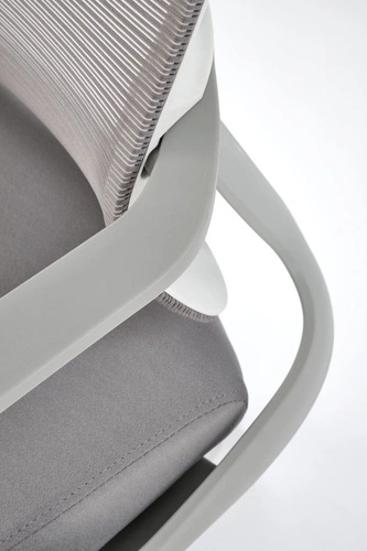 Fotel biurowy ergonomiczny Belm Intesi popielaty na kółkach z regulowanym zagłówkiem do biura