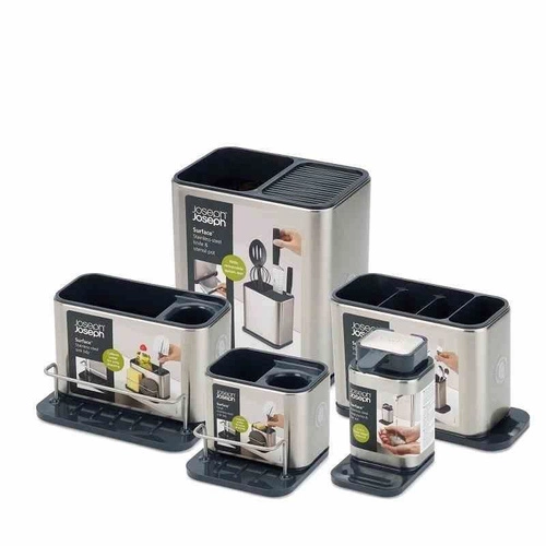 JJ - Pojemnik na akcesoria do zlewu, duży Surface chrom/czarny