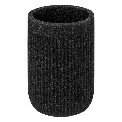 Kubek na szczoteczki do zębów Onyx czarny nowoczesny polistyrenowy do łazienki 5five