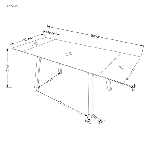 Stół rozkładany Nozel czarny marmur 140-200 cm nowoczesny do jadalni i salonu granitowy