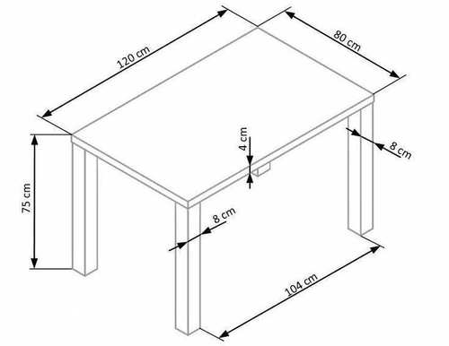 Stół do jadalni Donal biały 120x80 cm nowoczesny prostokątny MDF Intesi