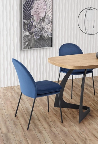 Stół rozkładany do jadalni Dovel 160-200 cm dąb naturalny czarne nogi nowoczesny Intesi