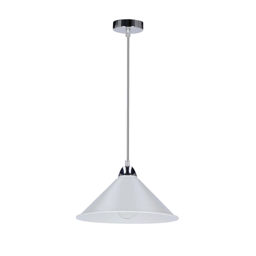 Lampa wisząca Avola biała chrom nowoczesna regulowana do salonu kuchni jadalni 26 cm