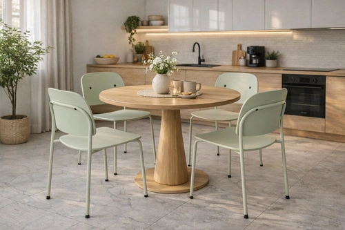 Krzesło Ravio zielone nowoczesne z tworzywa do jadalni i kuchni