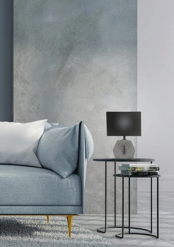 Lampka nocna Animi nowoczesna szara z abażurem betonowa do sypialni i salonu CANDELLUX