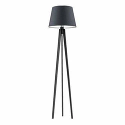 Lampa stojąca do salonu Curacao nowoczesna drewniana szara melanż z abażurem Lysne 158 cm