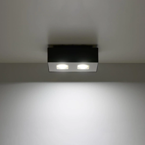 Plafon kwadratowy czarny MONO 2 Sollux nowoczesny metalowy do salonu i kuchni