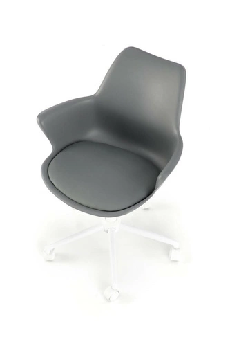 Fotel biurowy ergonomiczny Lygas szary dla dziecka, nowoczesny obrotowy na kółkach Intesi