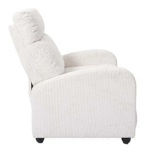 Fotel rozkładany do salonu Intesi Recliner Dream biały sztruks nowoczesny z podnóżkiem
