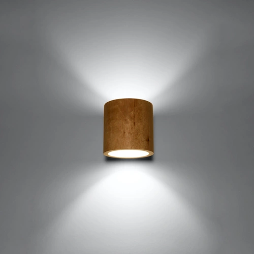 Kinkiet ścienny Orbis naturalne drewno nowoczesny do sypialni salonu i korytarza Sollux