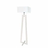 Lampa podłogowa biała do salonu Jawa Lysne nowoczesna drewniana z abażurem 138 cm