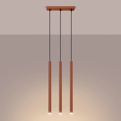 Lampa wisząca sufitowa Pastelo 3 ochra czerwona nowoczesna regulowana do salonu