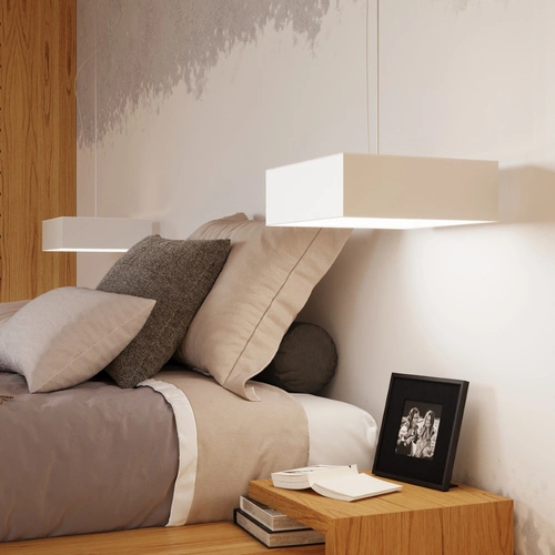 Plafon sufitowy HORUS 45 biały nowoczesny kwadratowy do salonu kuchni sypialni PVC