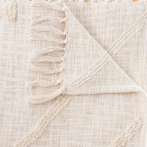 Bawełniana narzuta na łóżko Inca 130x180 cm kość słoniowa elegancka Atmosphera