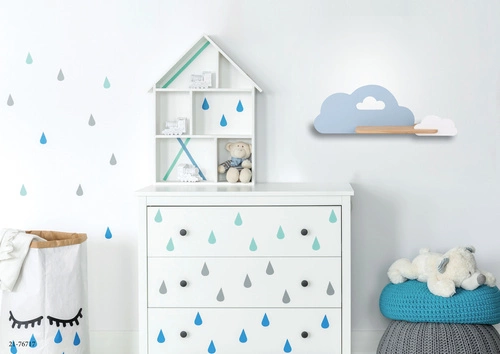 Kinkiet ścienny Cloud LED 5W 4000K z półką niebieski klasyczny do pokoju dziecięcego CANDELLUX