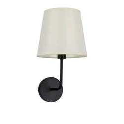 Kinkiet Pasteri lampa czarny matowy  1x40W E14 abażur beżowy