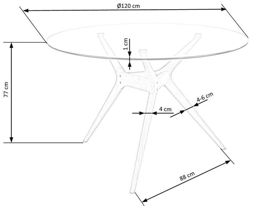 Stół okrągły szklany Sharone 120 cm do jadalni nowoczesny skandynawski Intesi