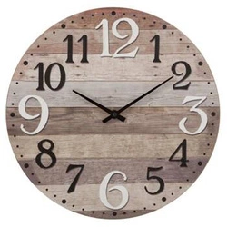 Zegar ścienny retro Alex 38 cm brązowy cichy do salonu i sypialni Atmosphera