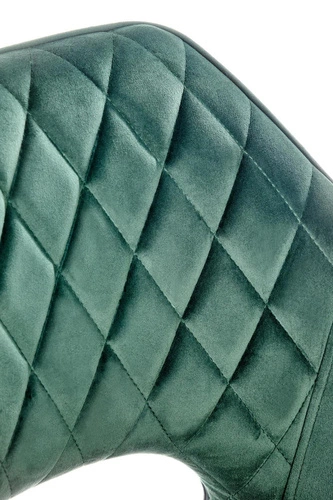 Hoker Ruban zielony welurowy z oparciem i podłokietnikami do kuchni i jadalni nowoczesny