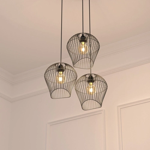 Lampa wisząca Jena 3 żarówki czarna loftowa do salonu i jadalni Atmosphera