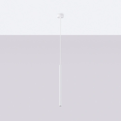 Nowoczesna lampa wisząca ARCHE 1 biała regulowana do salonu i kuchni nad stół