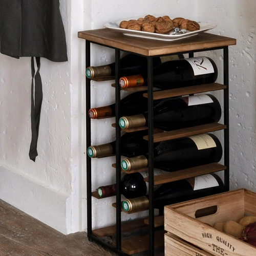 Regał na wino Bakos industrialny metalowy z półkami na 10 butelek do kuchni Atmosphera