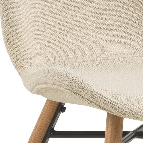 Krzesło Batilda tapicerowane kremowe do jadalni i salonu skandynawskie dębowe Actona