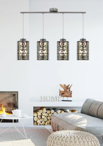 Lampa wisząca Nocturno chrom 4-punktowa regulowana do salonu, kuchni lub nad stół