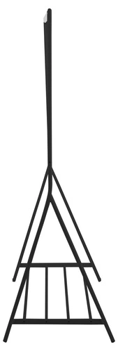 Brent czarny nowoczesny wieszak stojący na ubrania do przedpokoju z półką na buty Actona