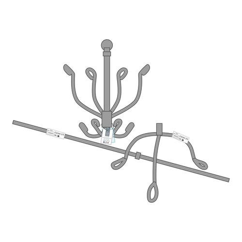 Wieszak stojący metalowy Loop szary do przedpokoju vintage na kurtki i torebki 170 cm