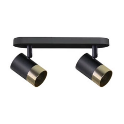 Lampa sufitowa Tobi listwa czarny 2x15W GU10 klosz czarny+złoty