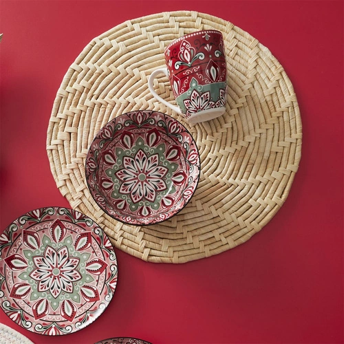 Okrągła podkładka pod talerz Maize Intesi 34cm boho naturalna do kuchni na stół