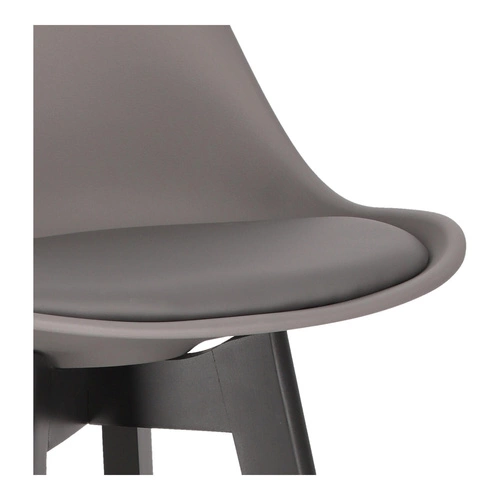 Hoker z oparciem Norden szary nowoczesny drewniany do kuchni i wyspy Intesi 75 cm