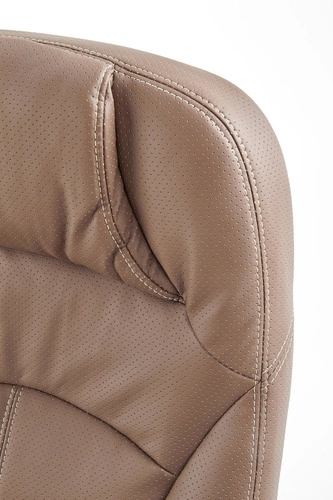 Fotel biurowy ergonomiczny obrotowy Carlo skórzany brązowy jasny z podłokietnikami do biura