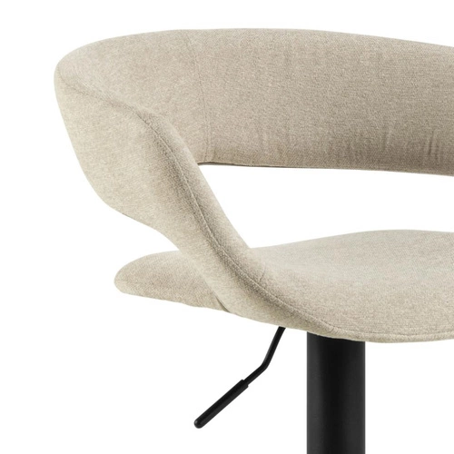 Hoker Grace beżowy tapicerowany z oparciem regulowany nowoczesny do kuchni i wyspy Actona