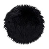 Poduszka na krzesło futrzana okrągła czarna 35 cm House Nordic do salonu