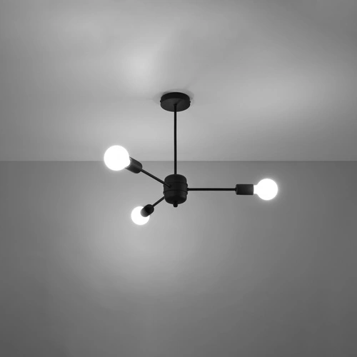Żyrandol LANGO 3 czarny nowoczesny metalowy do salonu i jadalni Sollux Lighting