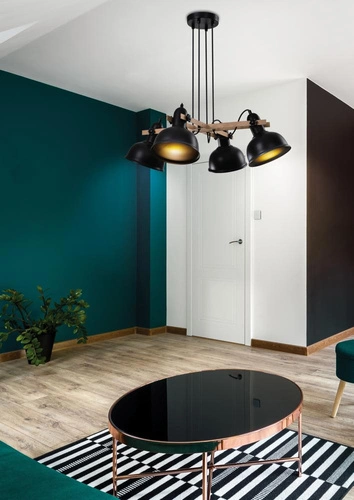 Lampa wisząca Reno czarny 4x40W E27 klosz czarny