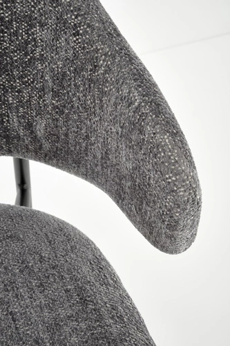 Krzesło tapicerowane Paupe szare do jadalni i salonu nowoczesne na czarnych nogach Intesi