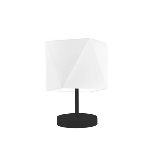 Lampka nocna do sypialni PASADENA nowoczesna biała z abażurem LYSNE 30 cm