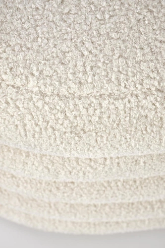 Ławka ze schowkiem Lessi kremowa bouclé do przedpokoju i sypialni w stylu boho