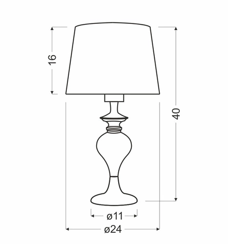 Lampa stołowa Gillenia 40cm 1x60W E27  srebrna