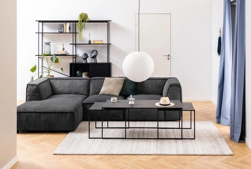 Komplet stolików kawowych Infinity czarny marmur prostokątny nowoczesny loft do salonu Actona