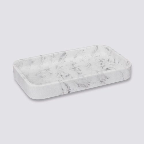 Mydelniczka Lea biały marmur prostokątna do łazienki nowoczesna 5five simply smart