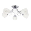 Lampa wisząca Simpli 5*40W E27  chrom z kryształkiem+klosz z paskiem