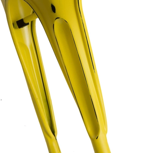 Krzesło metalowe Paris D2.DESIGN żółte industrialne do jadalni i kuchni sztaplowane