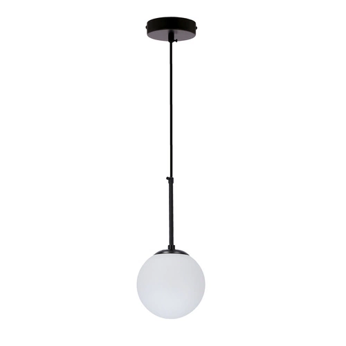 Lampa wisząca Pompei czarny 1x40W E27 klosz biały 15cm