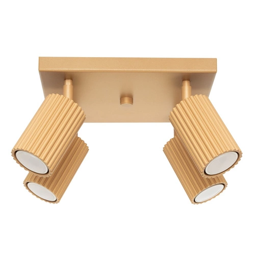 Plafon sufitowy glamour KARBON 4 złoty z ruchomym kloszem do salonu i sypialni SOLLUX