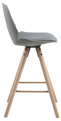 Hoker Oslo szary z oparciem do kuchni, drewniany na dębowych nogach, nowoczesny Actona